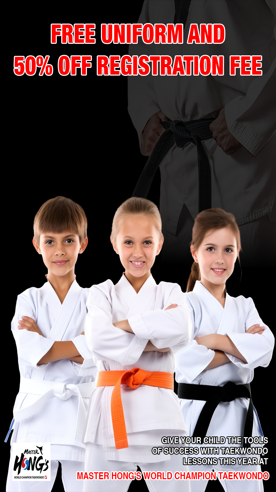 Master Hong's World Champion Taekwondo The woodlands, TX Facebook ad from Feb 10, 2026