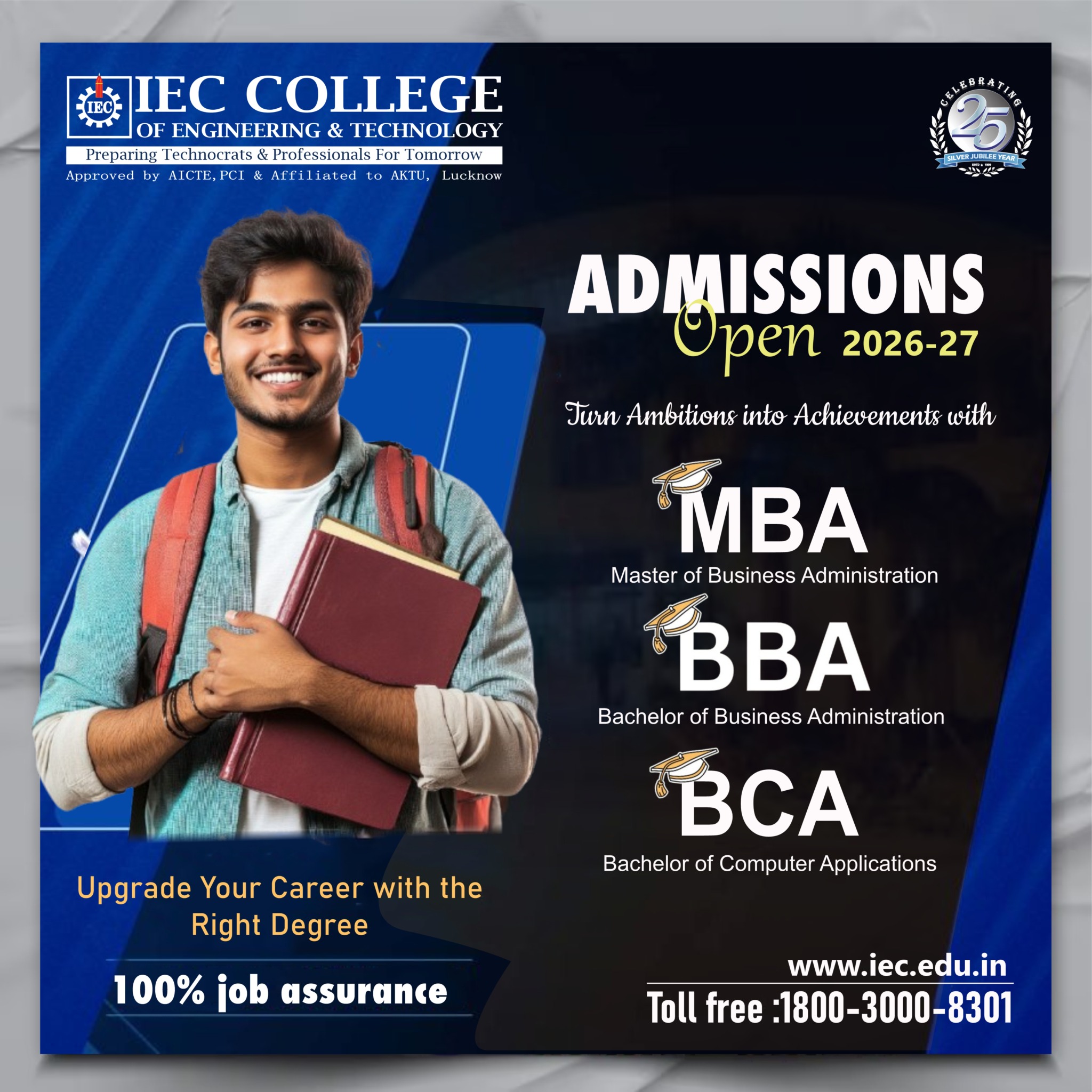 IEC Group of Institutions Facebook ad: MBA Admissions Open 2026