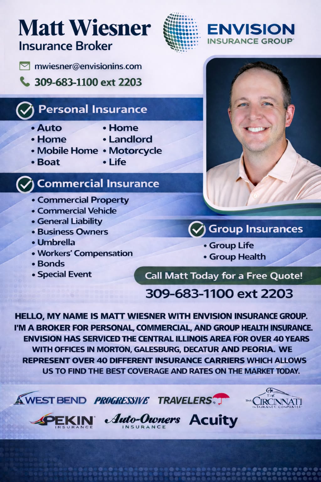 Matt Wiesner - Envision Insurance Group Facebook ad: Stop Overpaying for Insurance