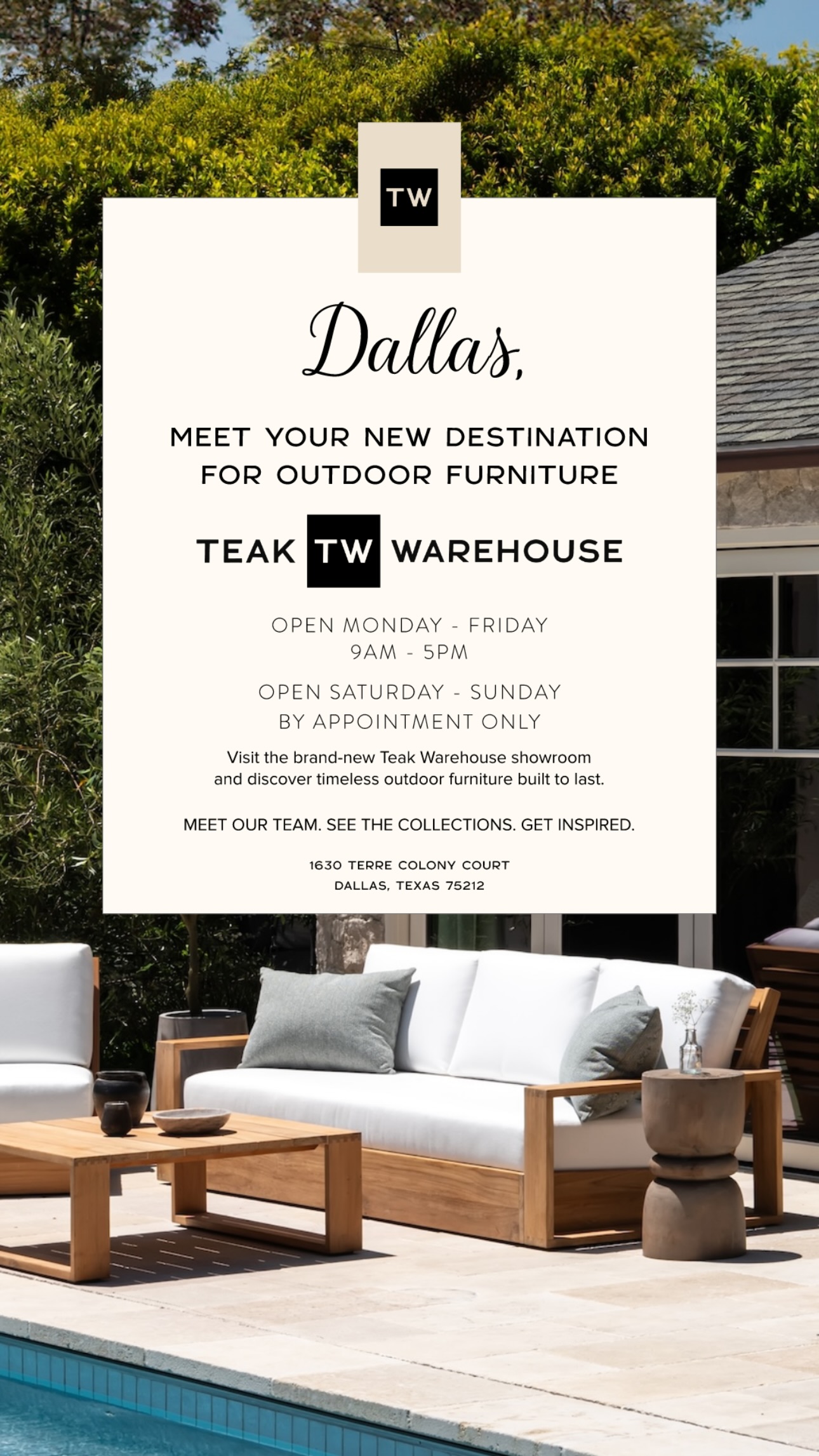 Teak Warehouse Facebook ad