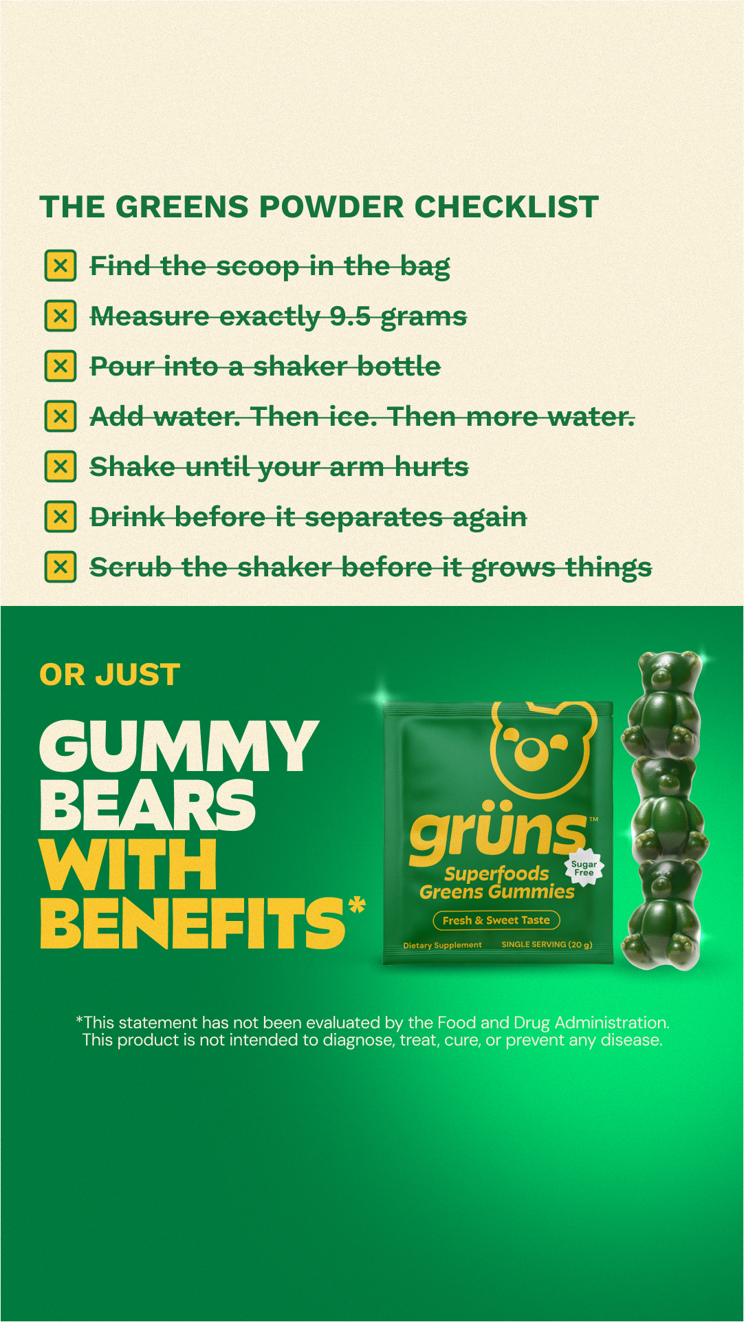 Grüns Facebook ad