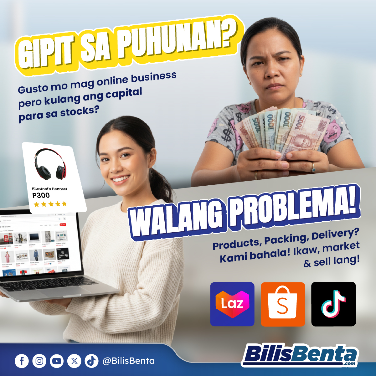 BilisBenta Facebook ad: Million-Worth Inventory, Ready for You.