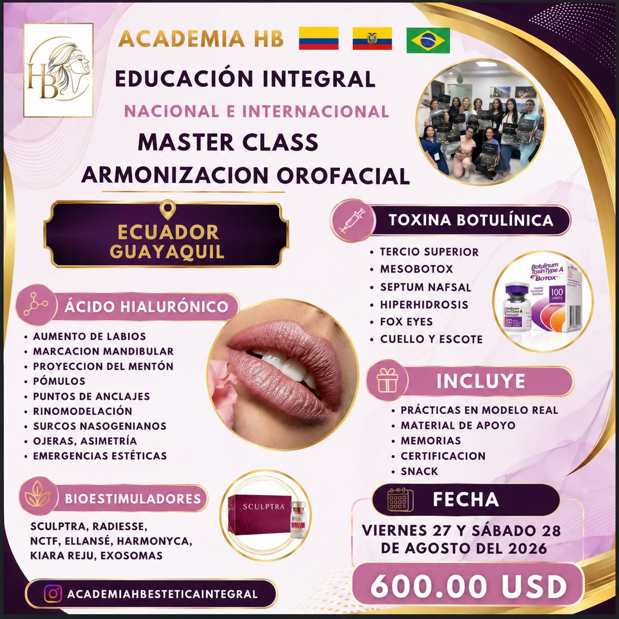 Harmony Face Facebook ad: Hola Ecuador Guayaquil Venimos con esta Master Class…