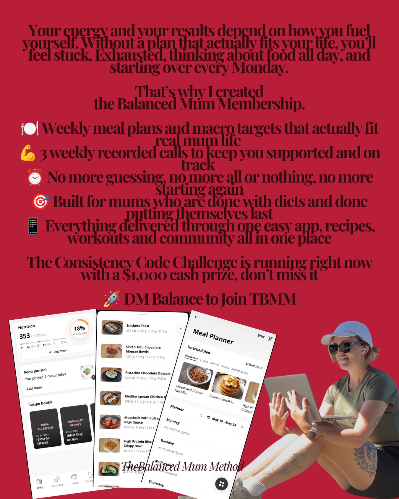 thebalancedmummethod Facebook ad: Follow @thebalancedmummethod for real talk made for mums