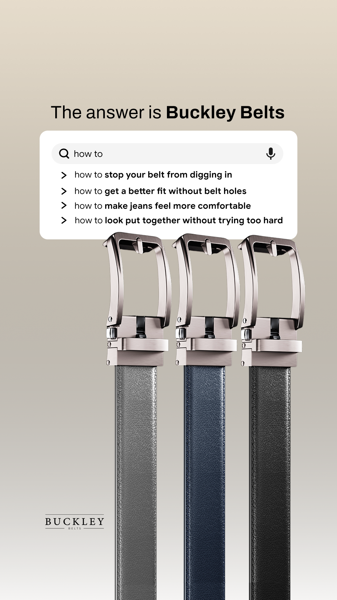 Buckley Belts Facebook ad