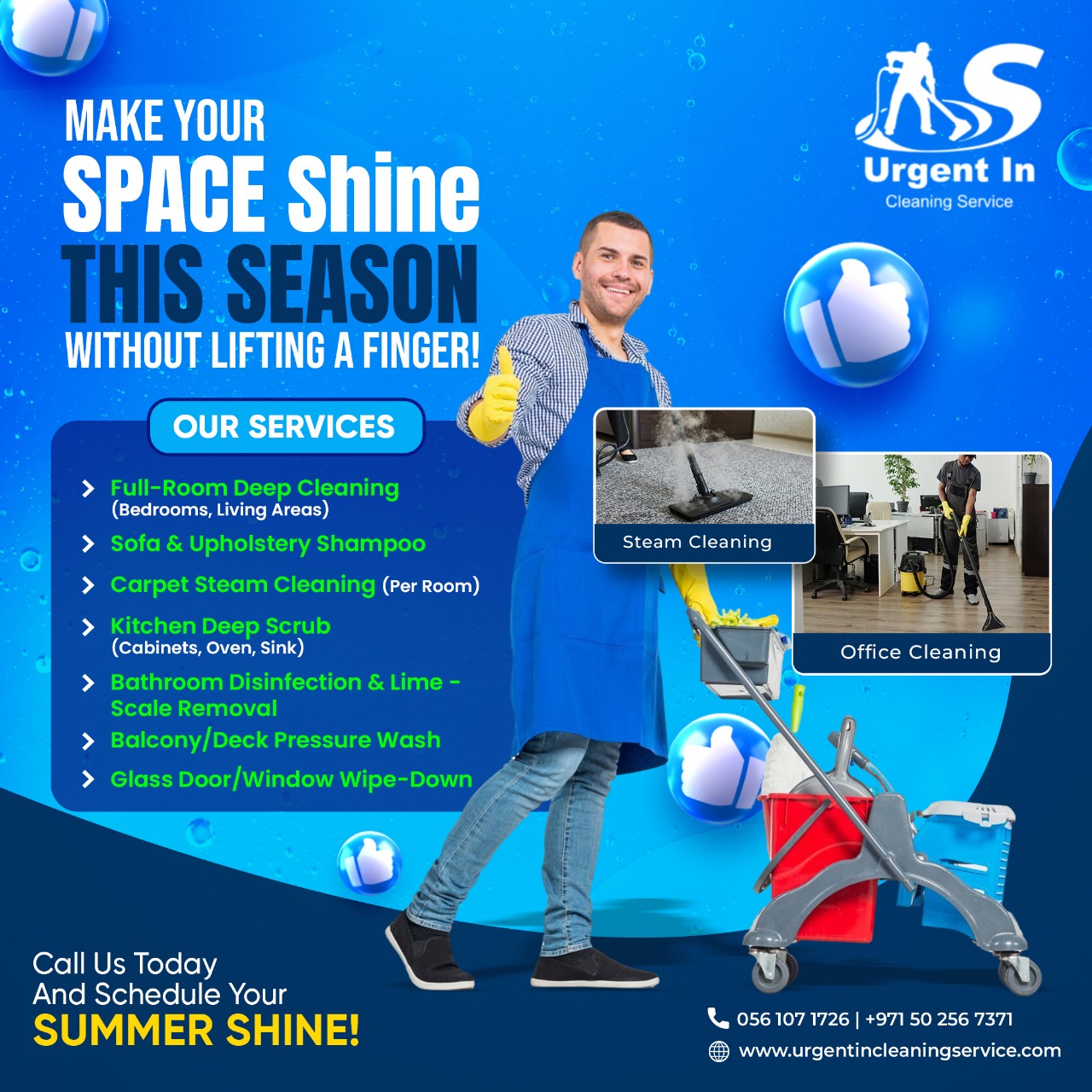 UrgentIn Cleaning Service Facebook ad