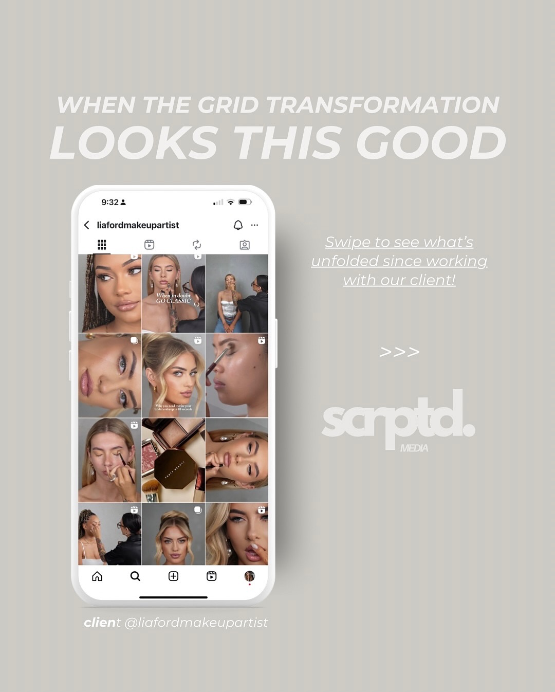 Scrptd Media Facebook ad: TO HAVE AN AESTHETIC GRID VERSUS NOT HAVING…