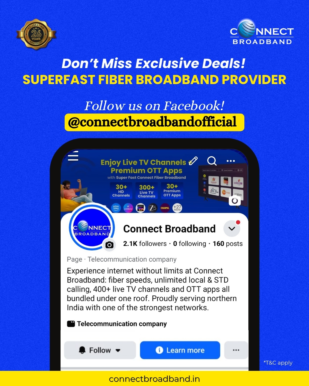 Connect Broadband Facebook ad: follow connect broadband for exclusive broadband deals and…