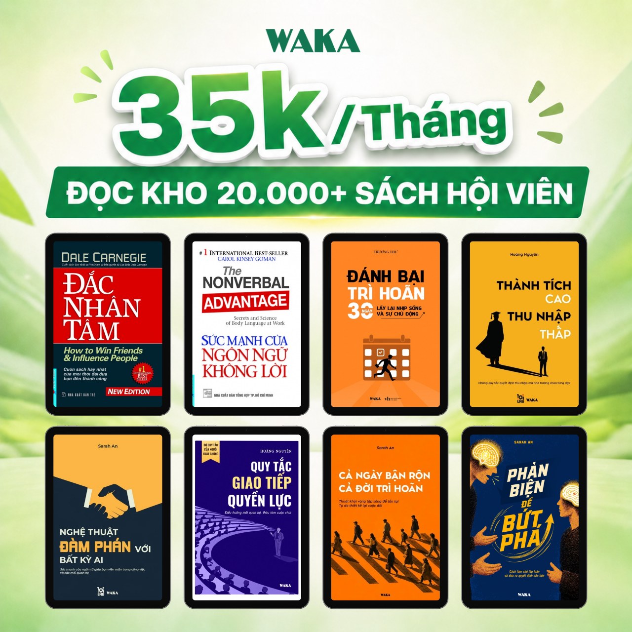 Waka.vn Facebook ad: 35K/THÁNG, ĐỌC KHÔNG GIỚI HẠN 20.000+ SÁCH