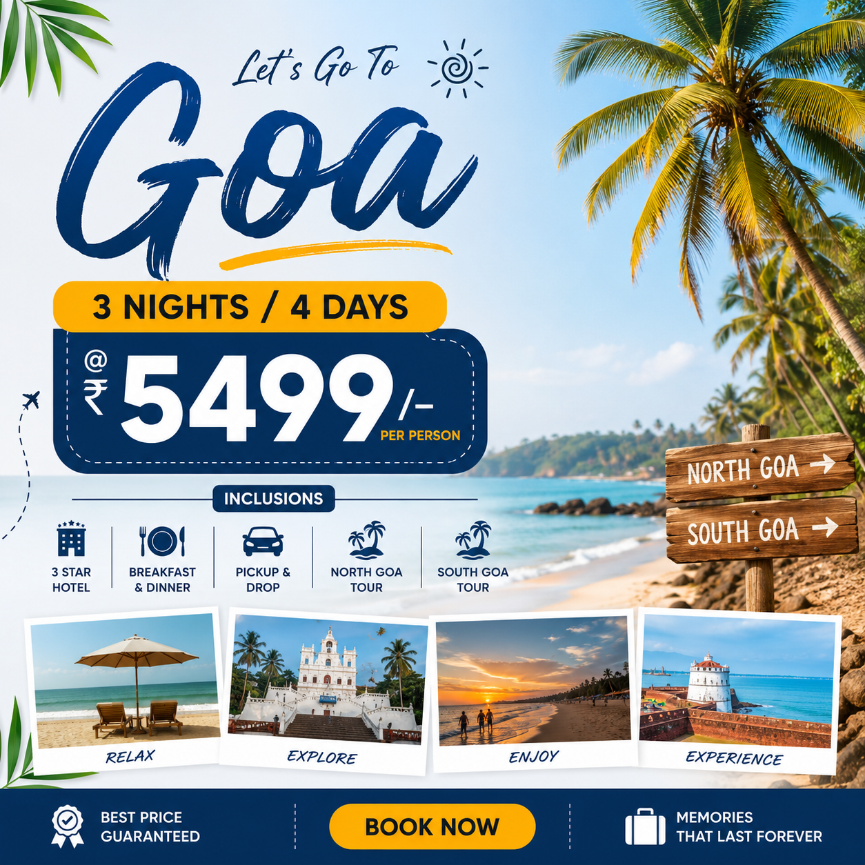 Diskounto Holidays Facebook ad: Goa Package @ ₹5499/- Only