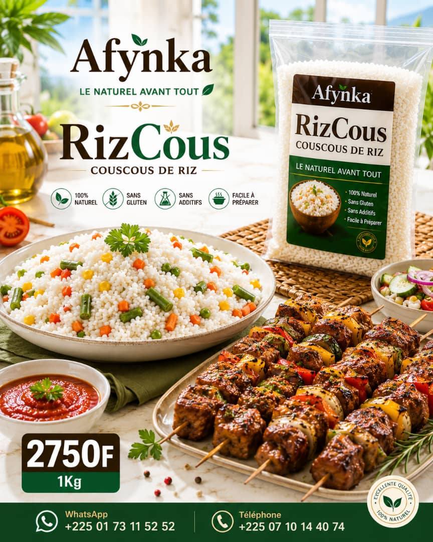 Afynka Facebook ad: Une vue de nos Céréales locales, farines, couscous…
