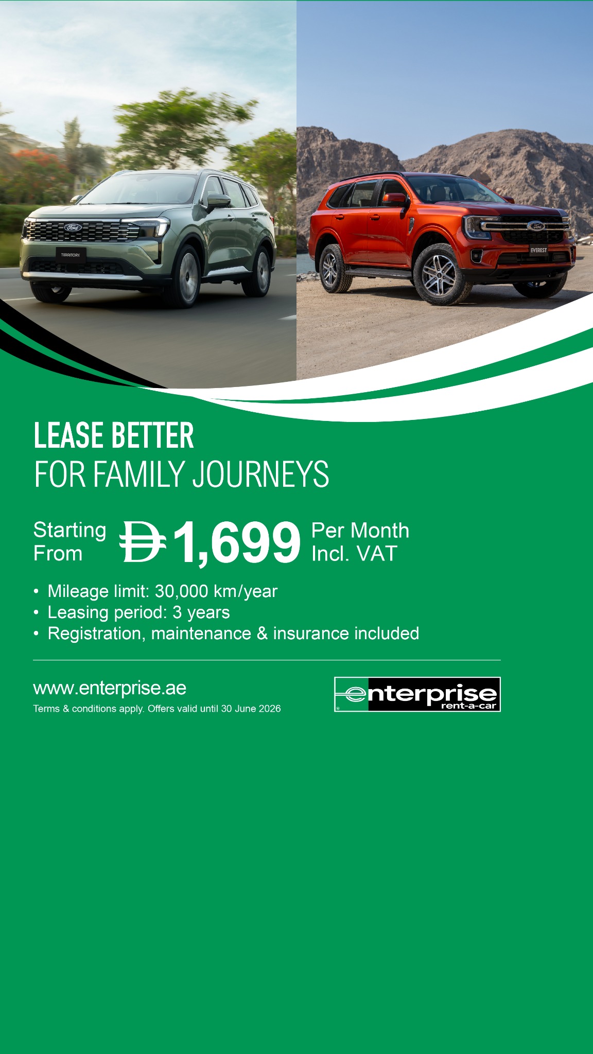 Enterprise Rent-A-Car UAE Facebook ad from Mar 18, 2026