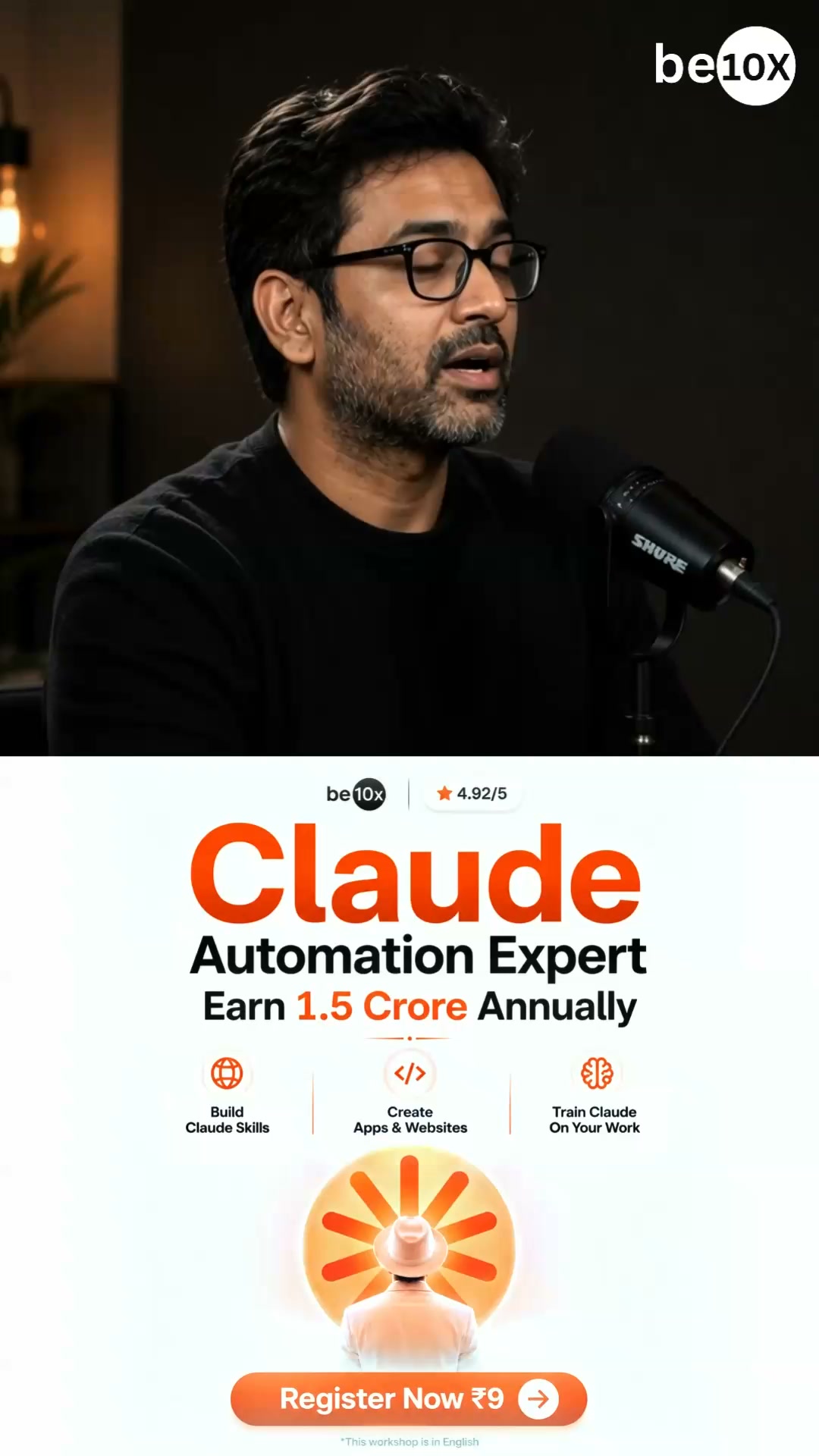 Be10XSkills Facebook ad: 3 Hours Live AI Tools Workshop