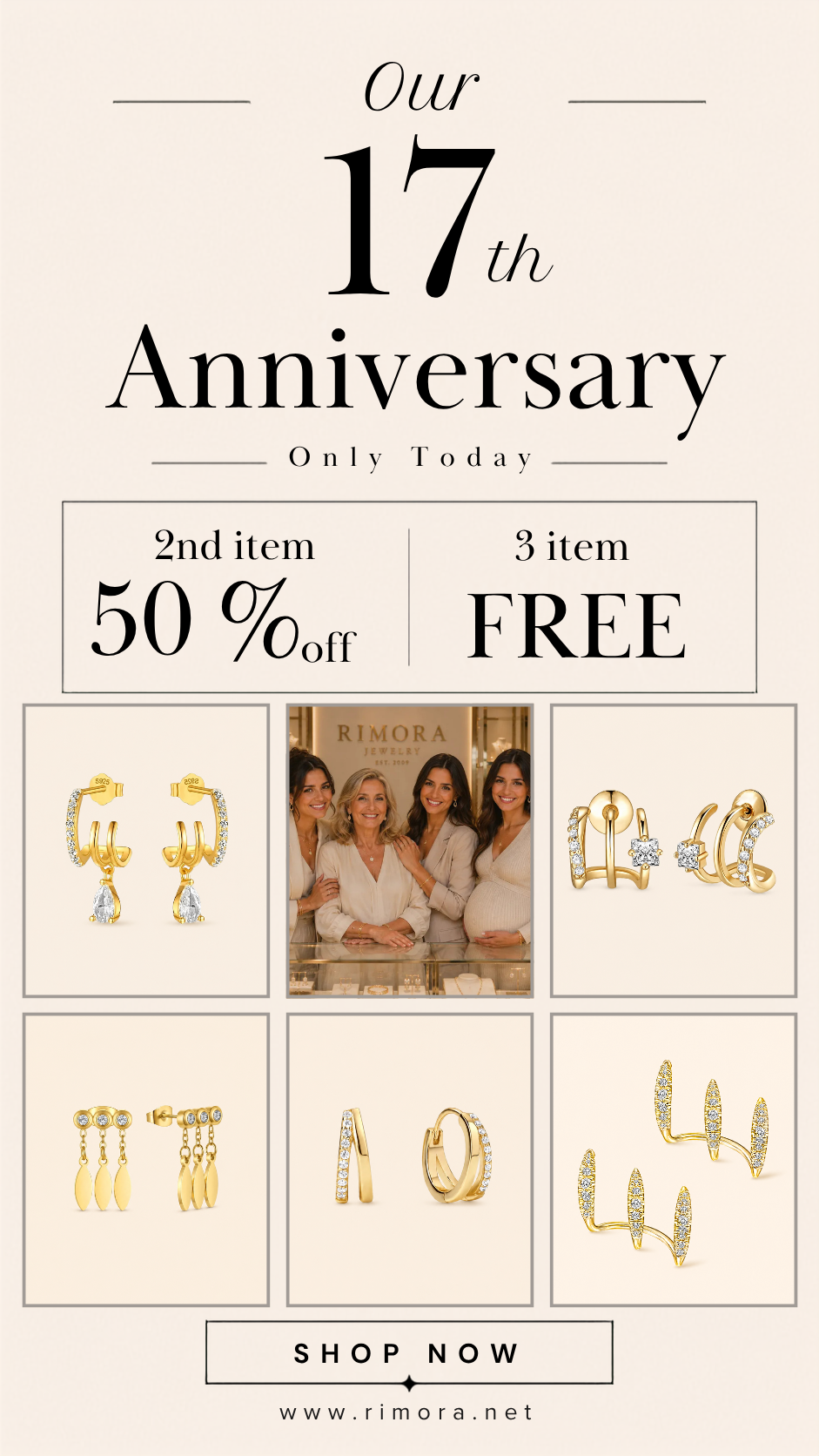 Rimora Facebook ad: 17th Anniversary Offer Ends Tonight