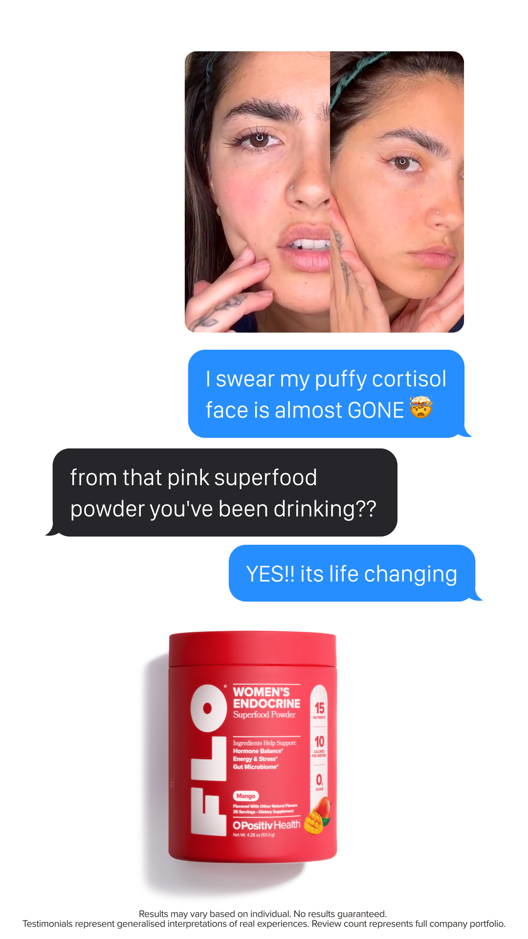 O Positiv Women's Health Facebook ad