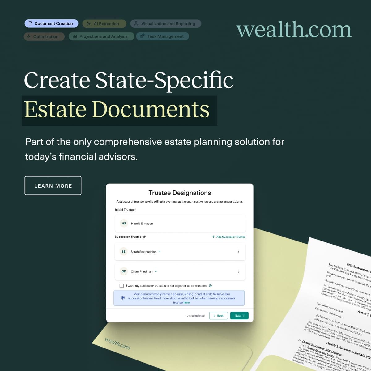 Wealth.com Facebook ad: The Comprehensive Estate Planning Solution for Today's…