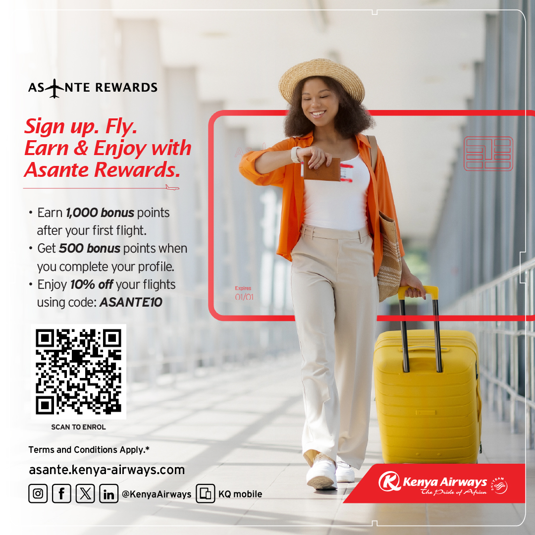 Kenya Airways Facebook ad: Asante Rewards Member Portal