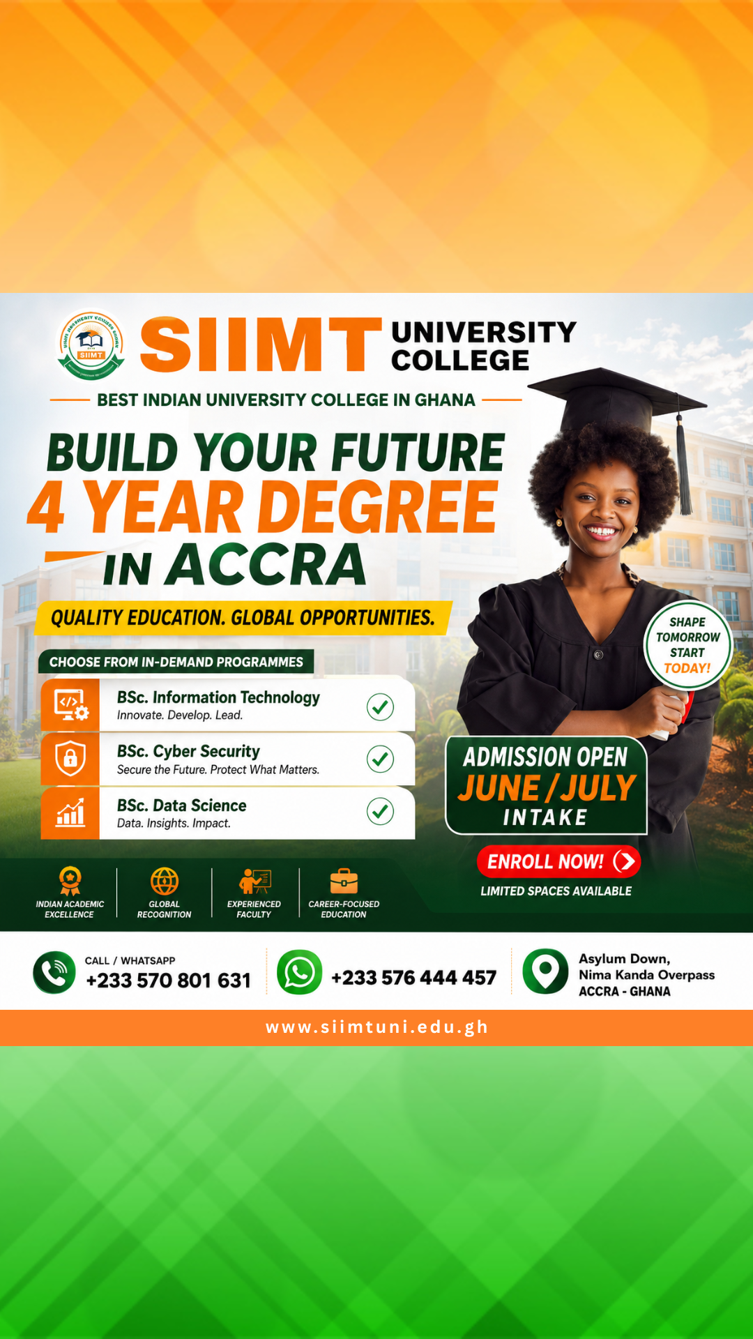 SIIMT University College - Ghana Facebook ad from Jul 31, 2026
