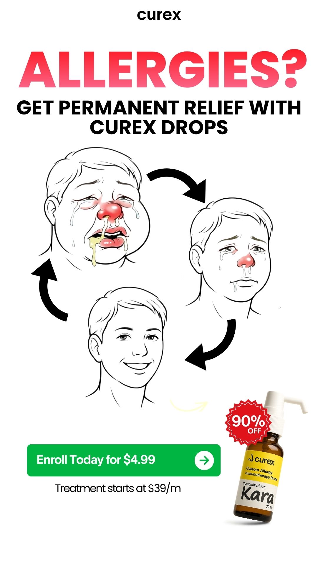 Curex Allergy Facebook ad