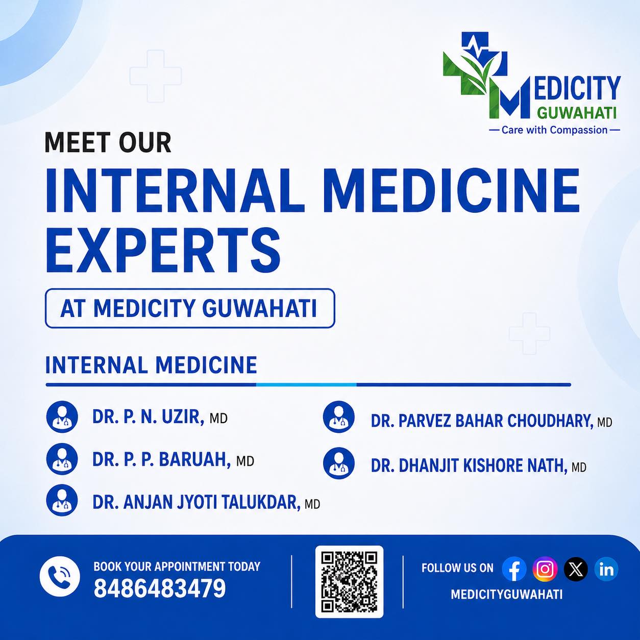 Medicity Guwahati Diagnostics Facebook ad: Meet Our Internal Medicine Experts at MEDICITY GUWAHATI