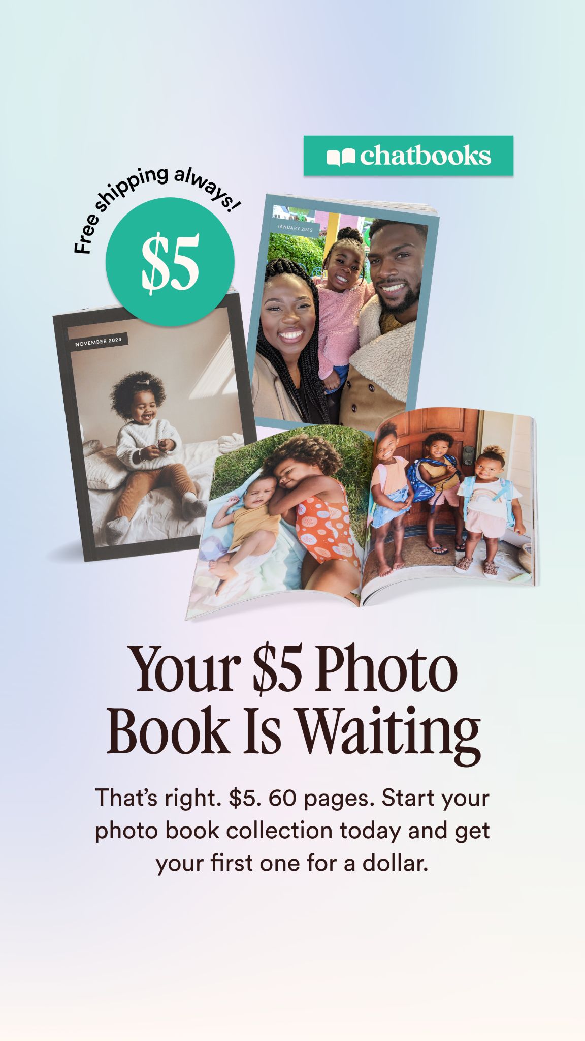 Chatbooks Facebook ad from Feb 21, 2026