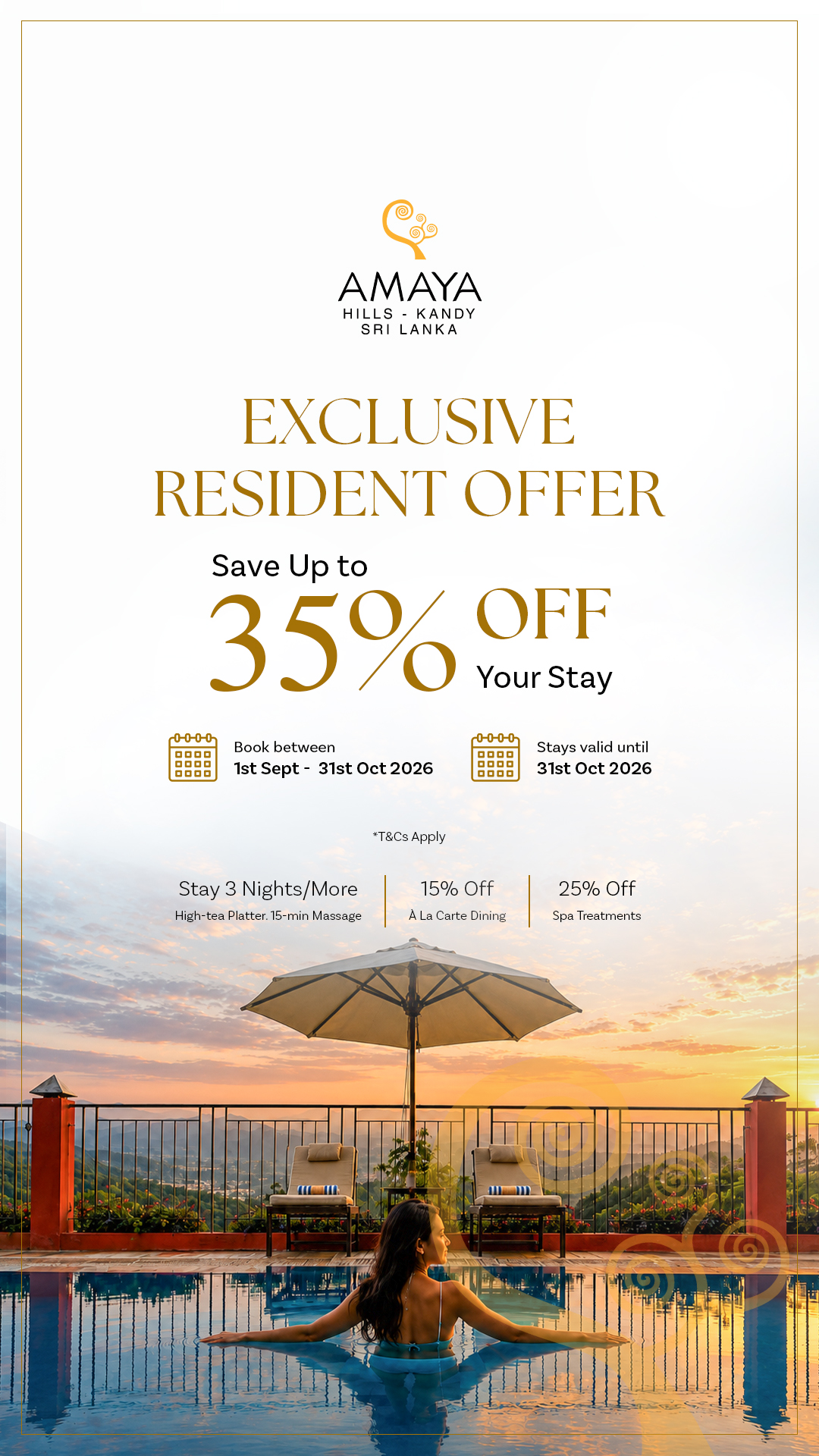 Amaya Hills Kandy Facebook ad: Resident Exclusive