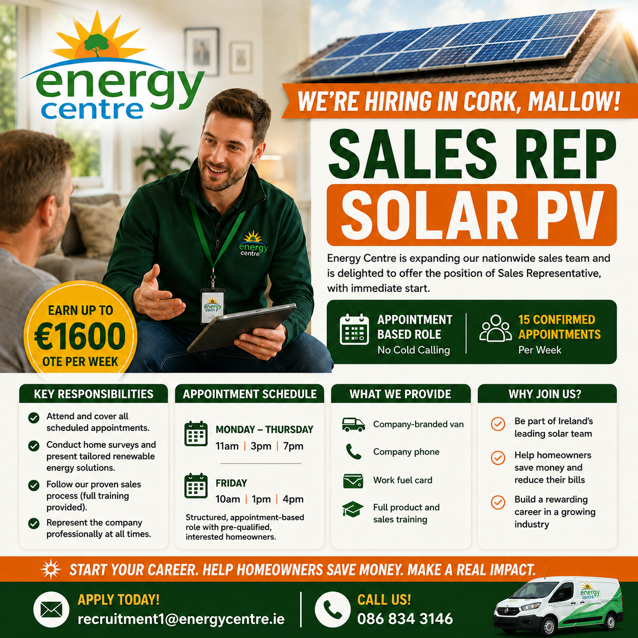 Energy Centre Facebook ad: Hiring in Cork- Direct Sales