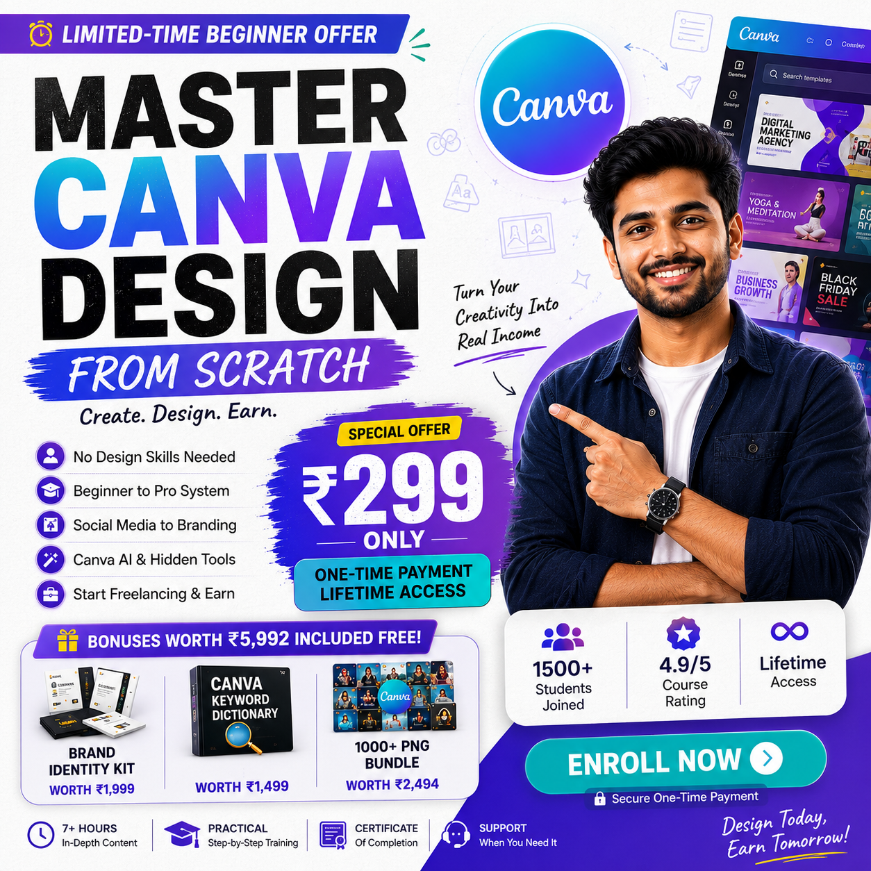 Marketing Musthak Facebook ad: Learn Canva & Start Earning Online