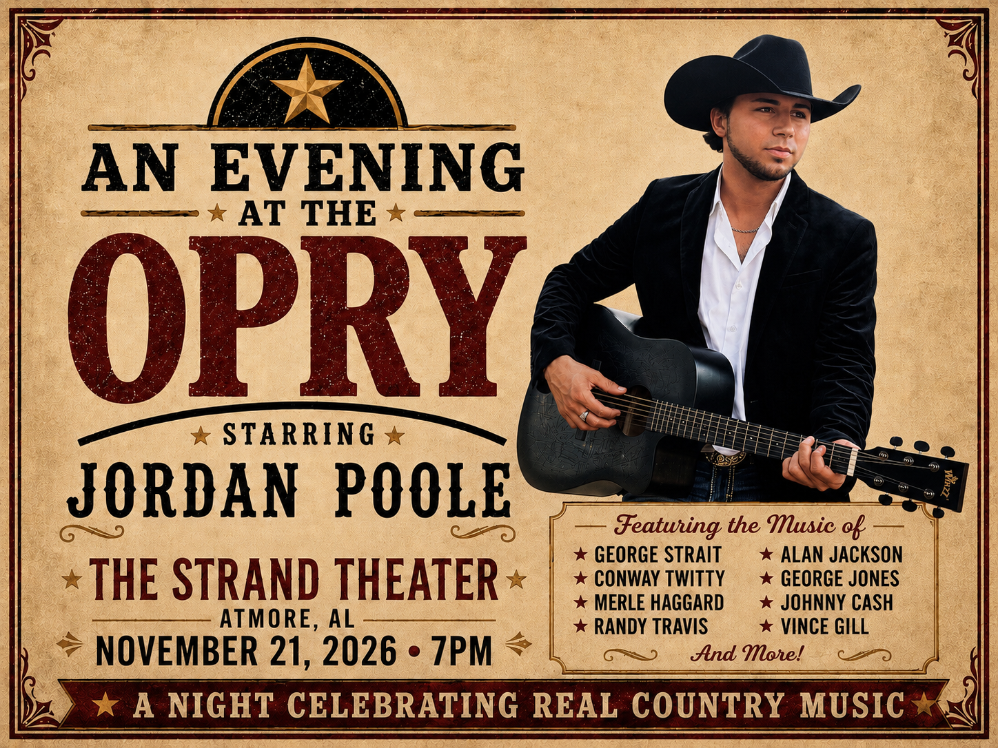 Jordan Poole Music Facebook ad: An Evening at the Opry starring Jordan Poole LIVE in…