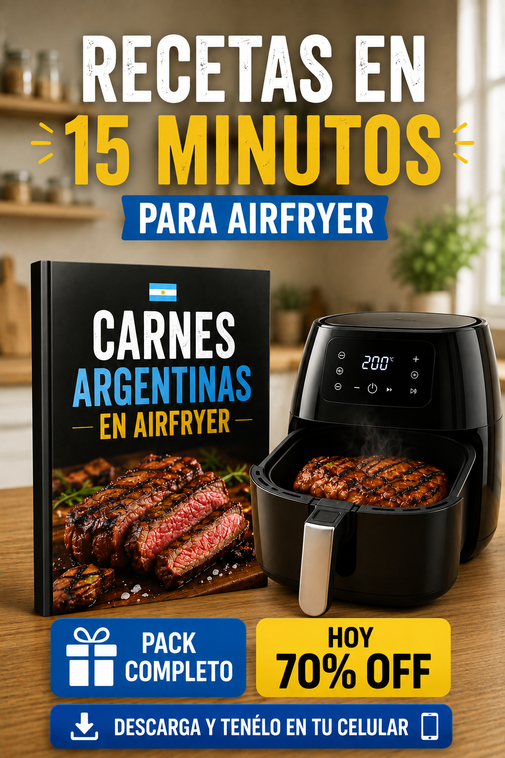 Recetas Air Fryer Argentina Facebook ad: Convertí tu Air Fryer en tu cocina principal Últimas horas…