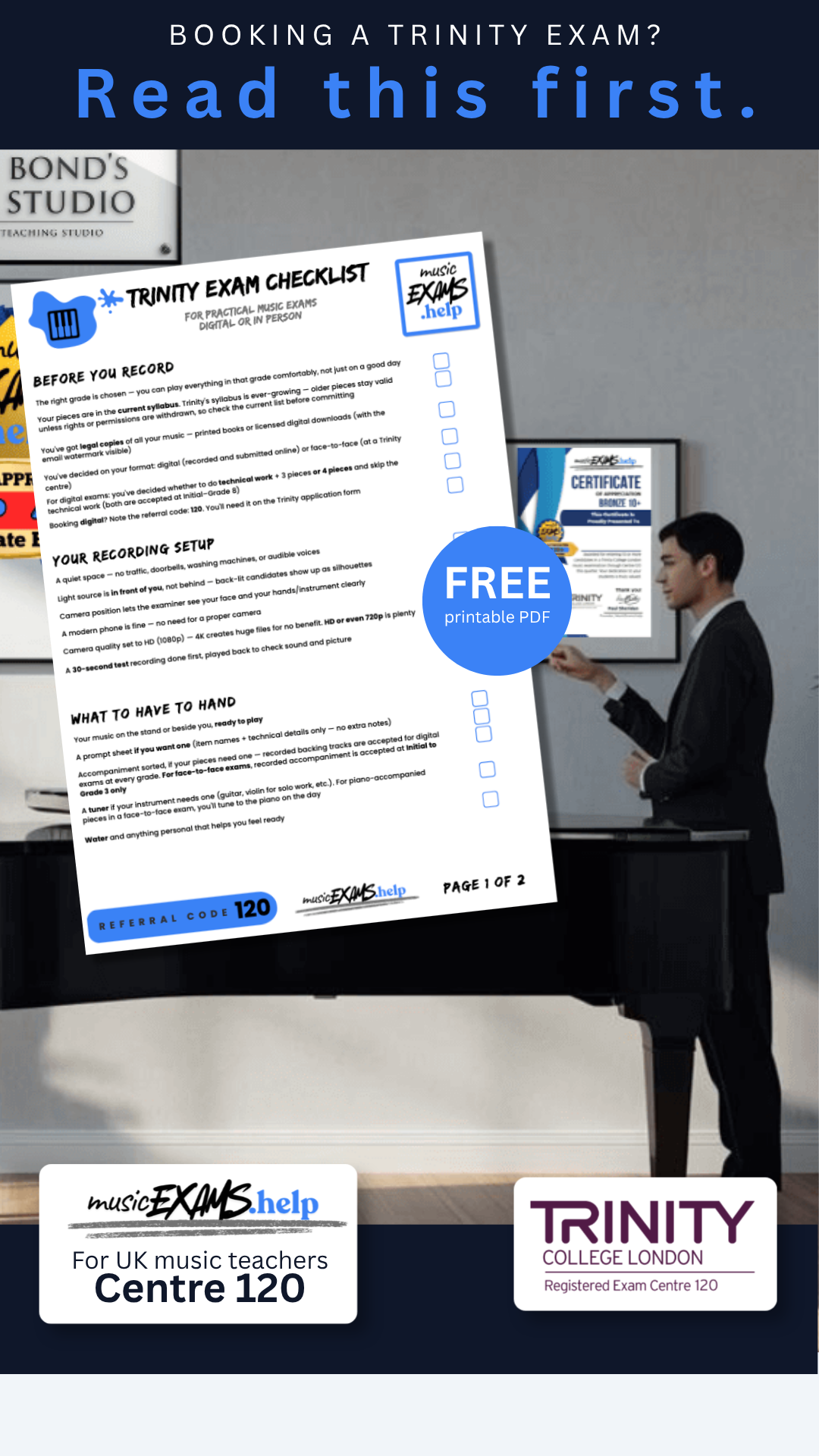 musicExams.help Facebook ad from May 19, 2026