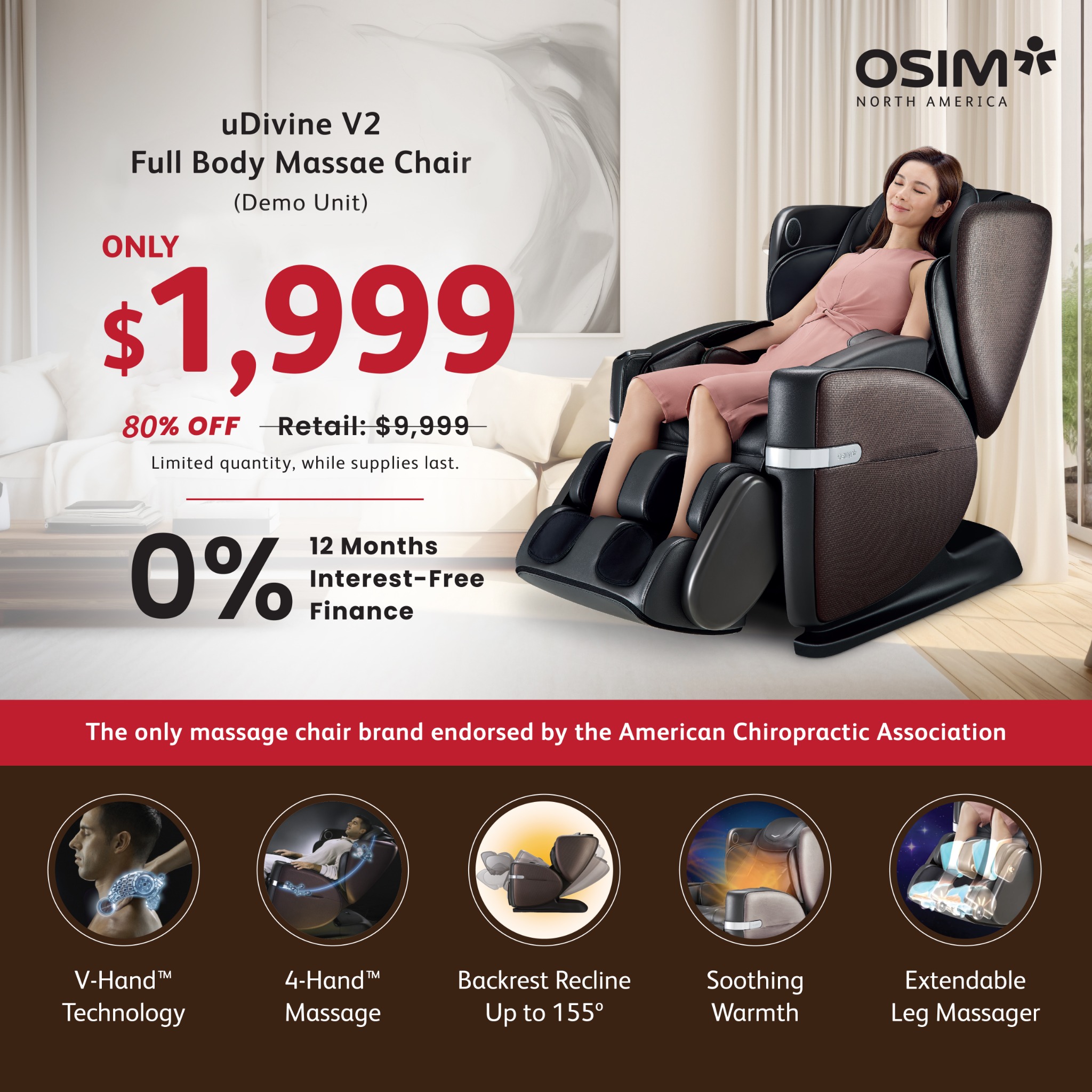 OSIM USA Facebook ad: 80% OFF Mega Sale Visit OSIM Store Today!