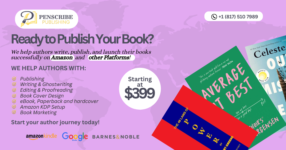 Penscribe Publishing Facebook ad: Publish Your Book From $399