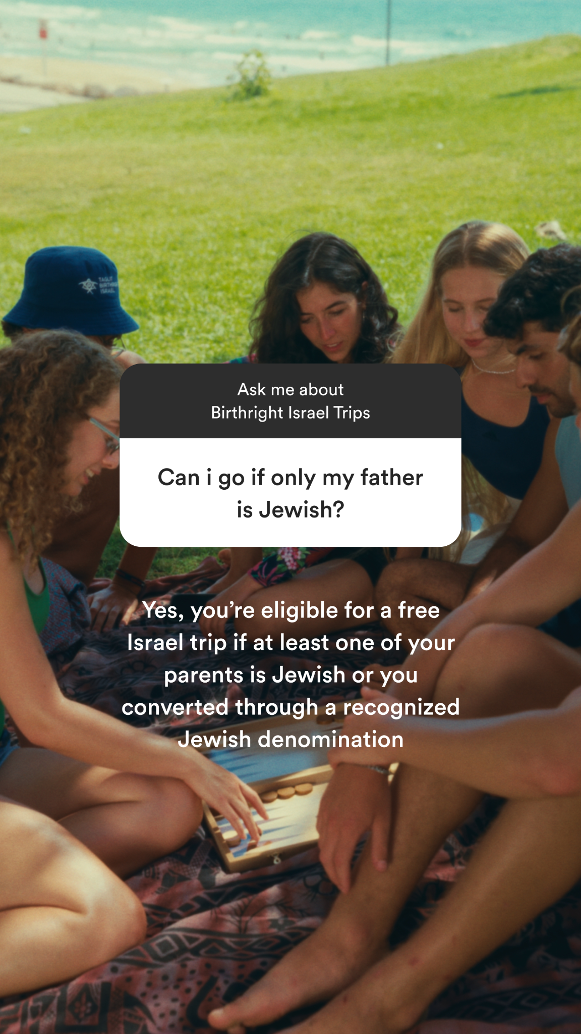 Taglit-Birthright Israel Facebook ad