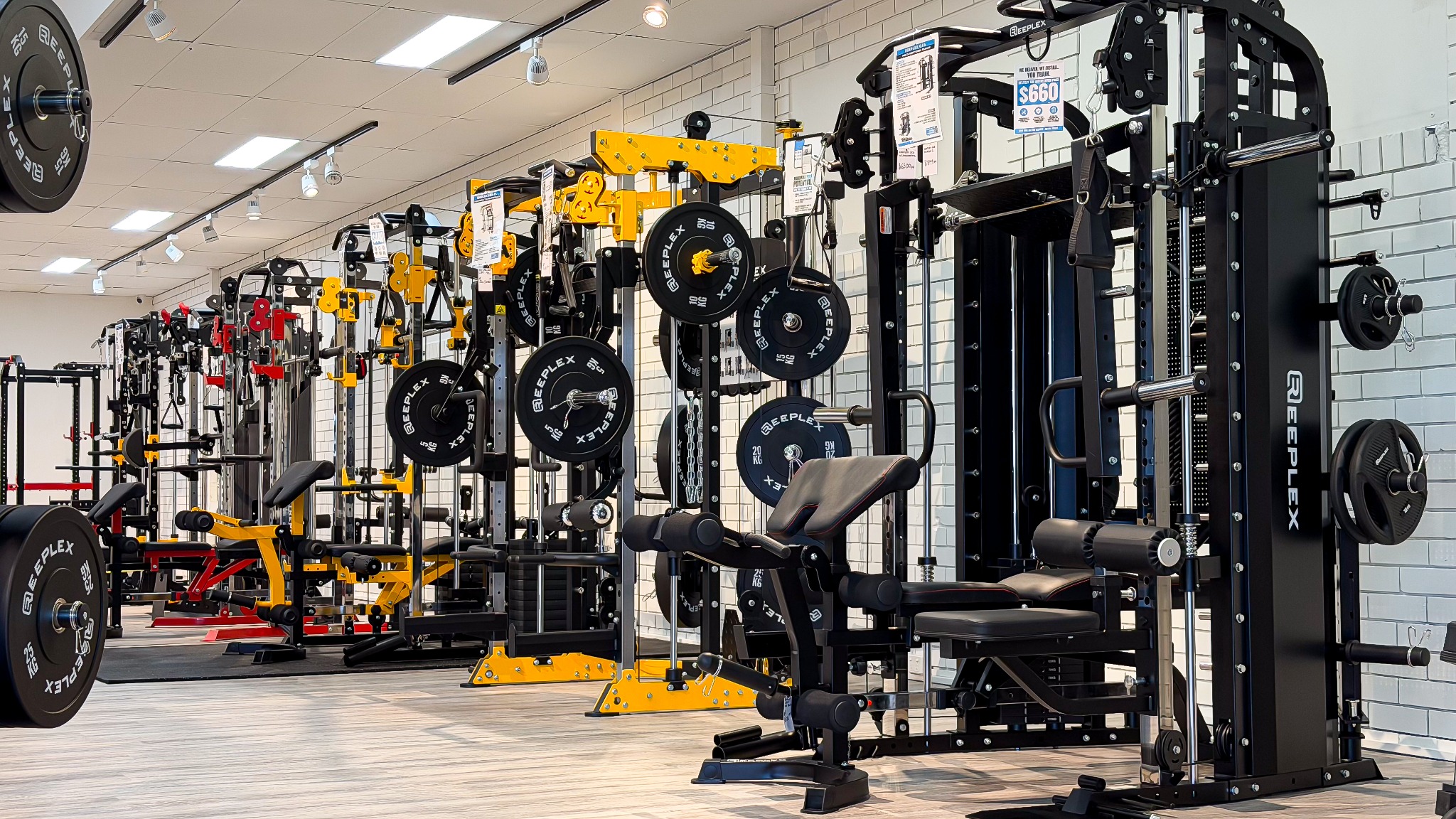 Dynamo Fitness Equipment Facebook ad: Variety and value, all in one place.