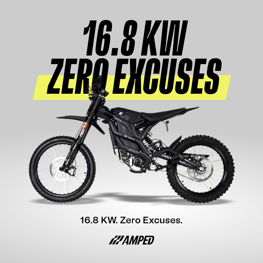 Amped Bikes Facebook ad: 79Bike Falcon GT, 72V Electric Dirt Bike