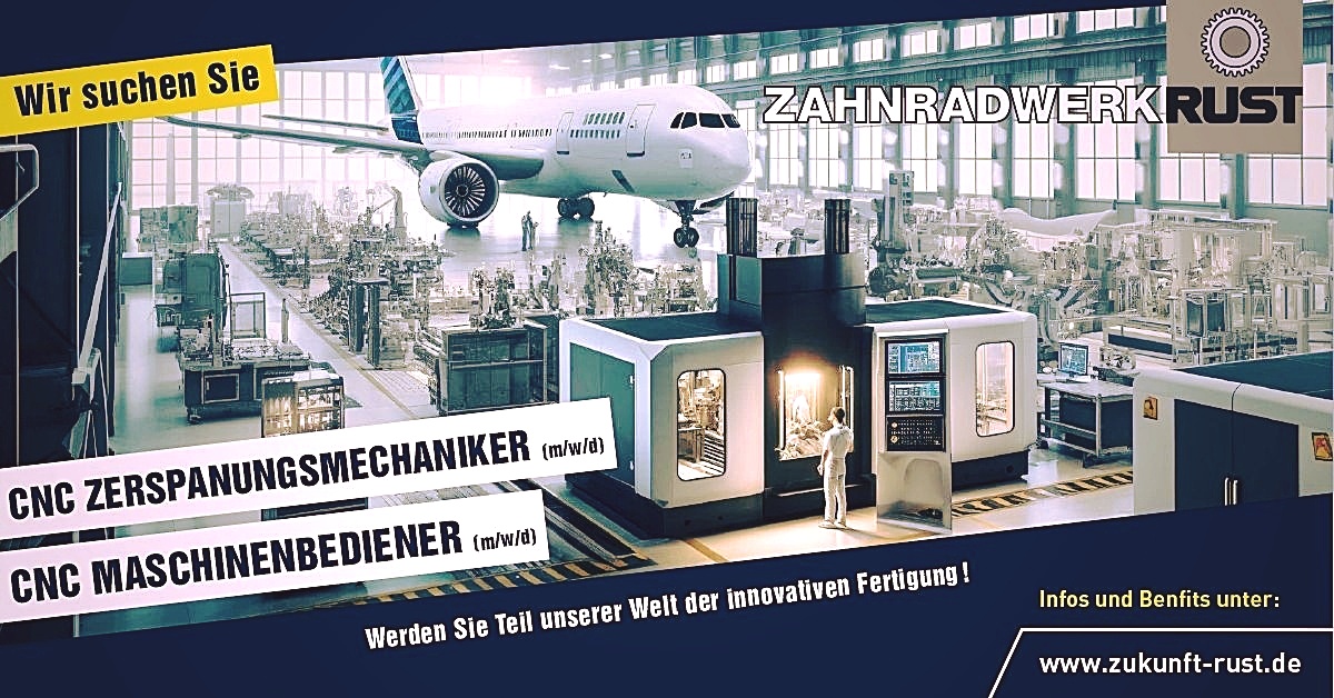 Zahnradwerk Rust Facebook ad: Wir suchen Sie!
