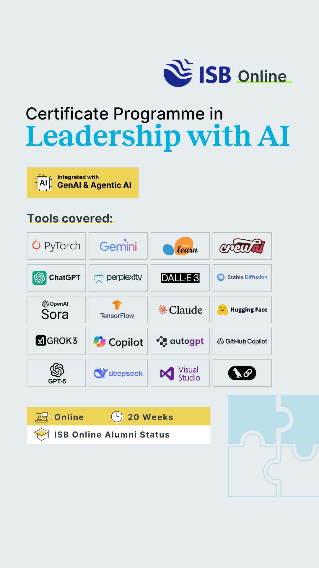 ISB Online's Leadership with AI Facebook ad