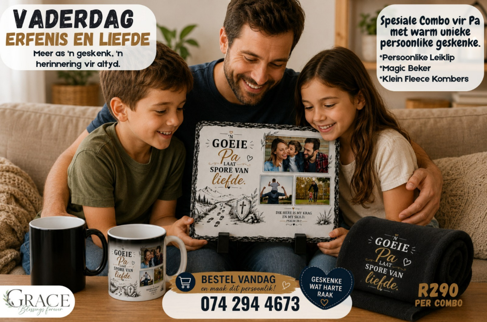 Grace Blessings Forever Facebook ad: MET VADERSDAG OM DIE DRAAI… EN NIE SEKER…