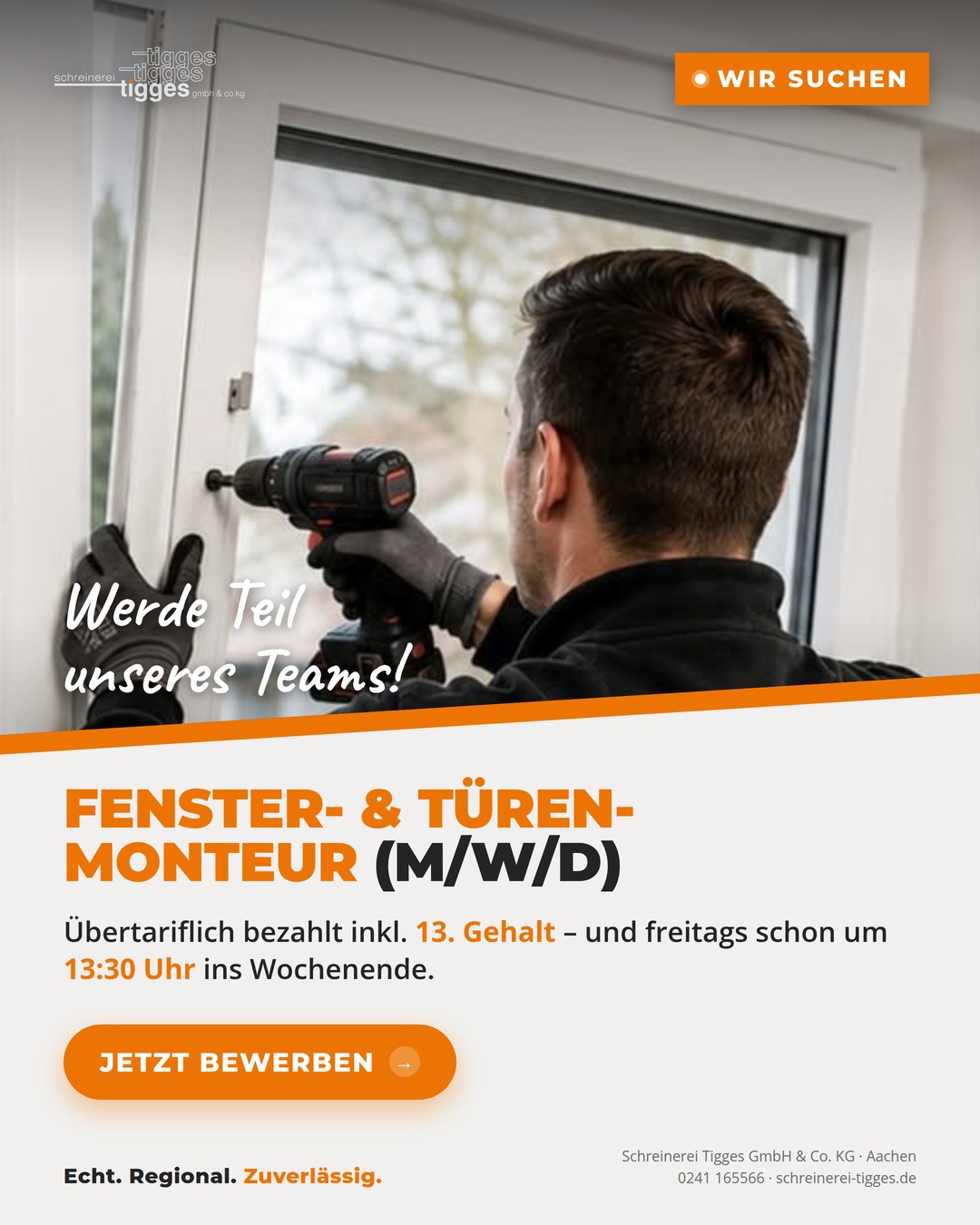 Schreinerei Tigges GmbH & Co. KG Facebook ad: Werde Teil unseres Teams!