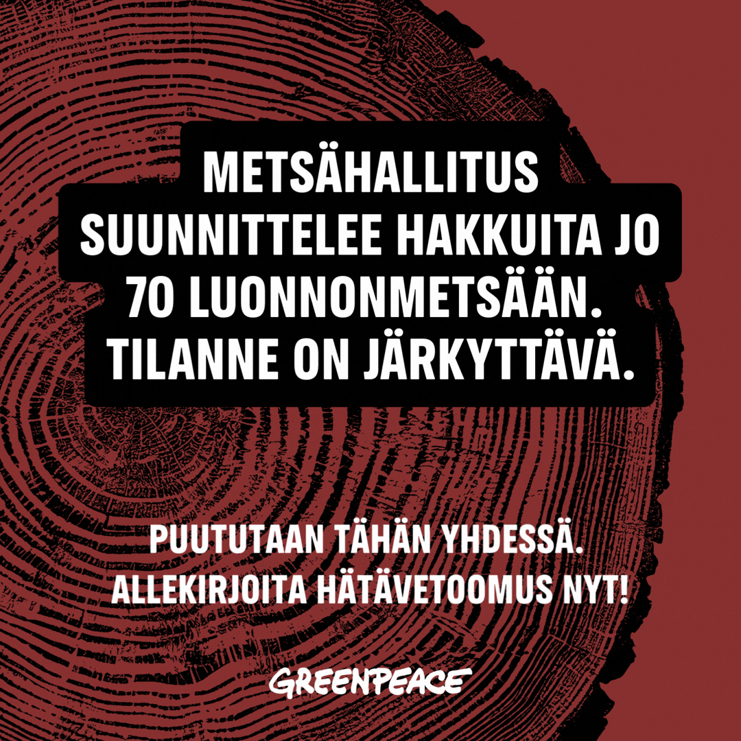 Greenpeace Suomi Facebook ad from Jan 30, 2026