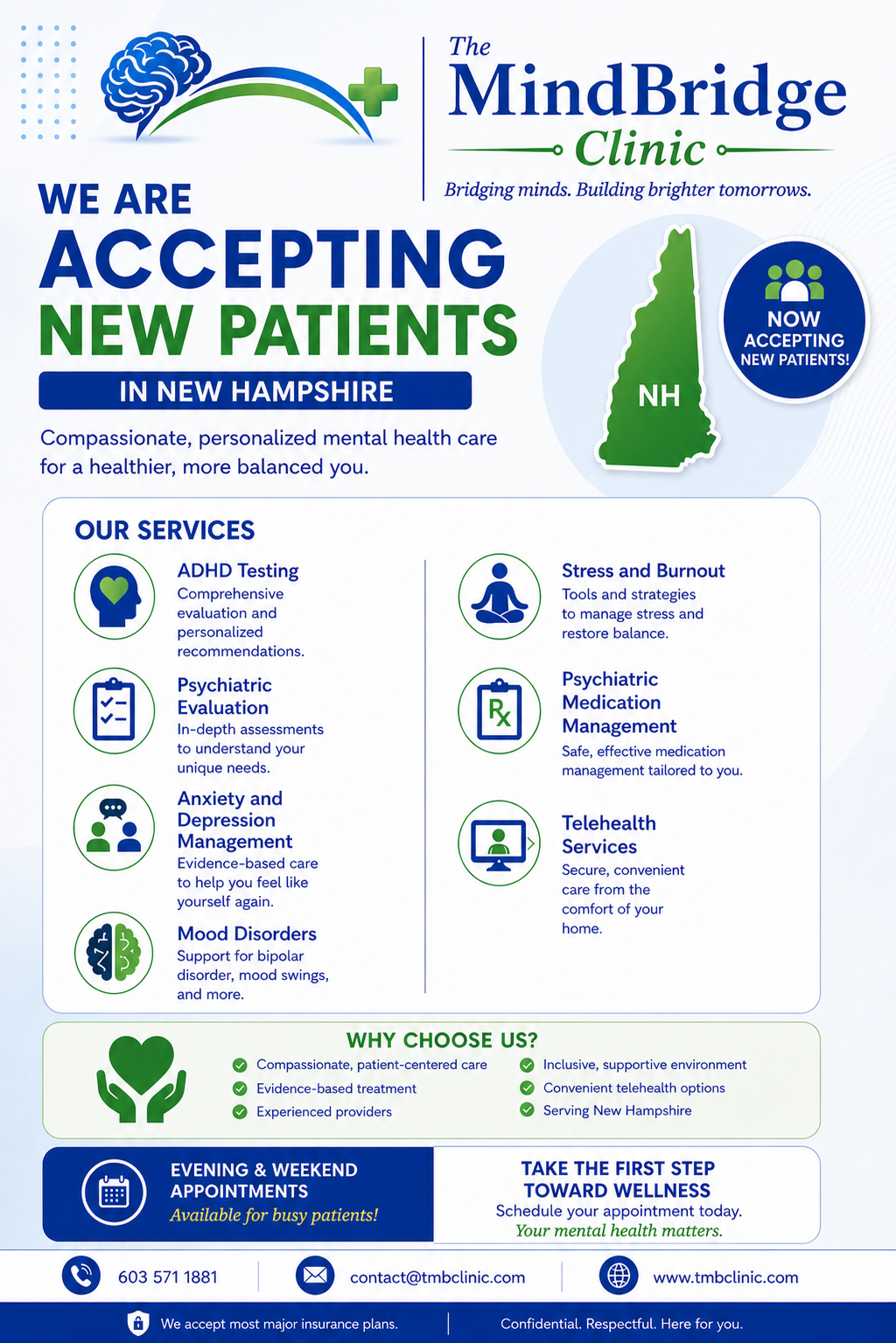 The MindBridge Clinic Facebook ad: Mental Health Services