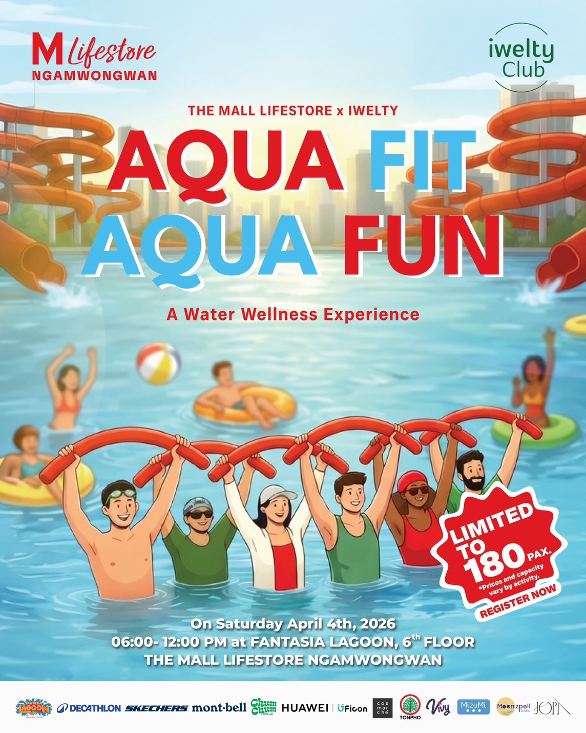 The Mall Lifestore Ngamwongwan Facebook ad: THE MALL LIFESTORE X IWELTY AQUA FIT AQUA…