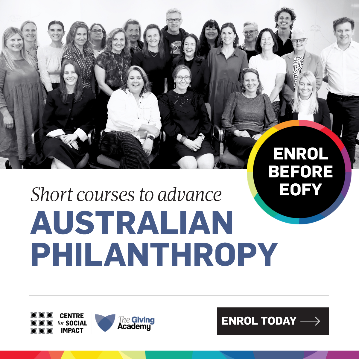Centre for Social Impact Facebook ad: Philanthropy short courses to make your funding go further.