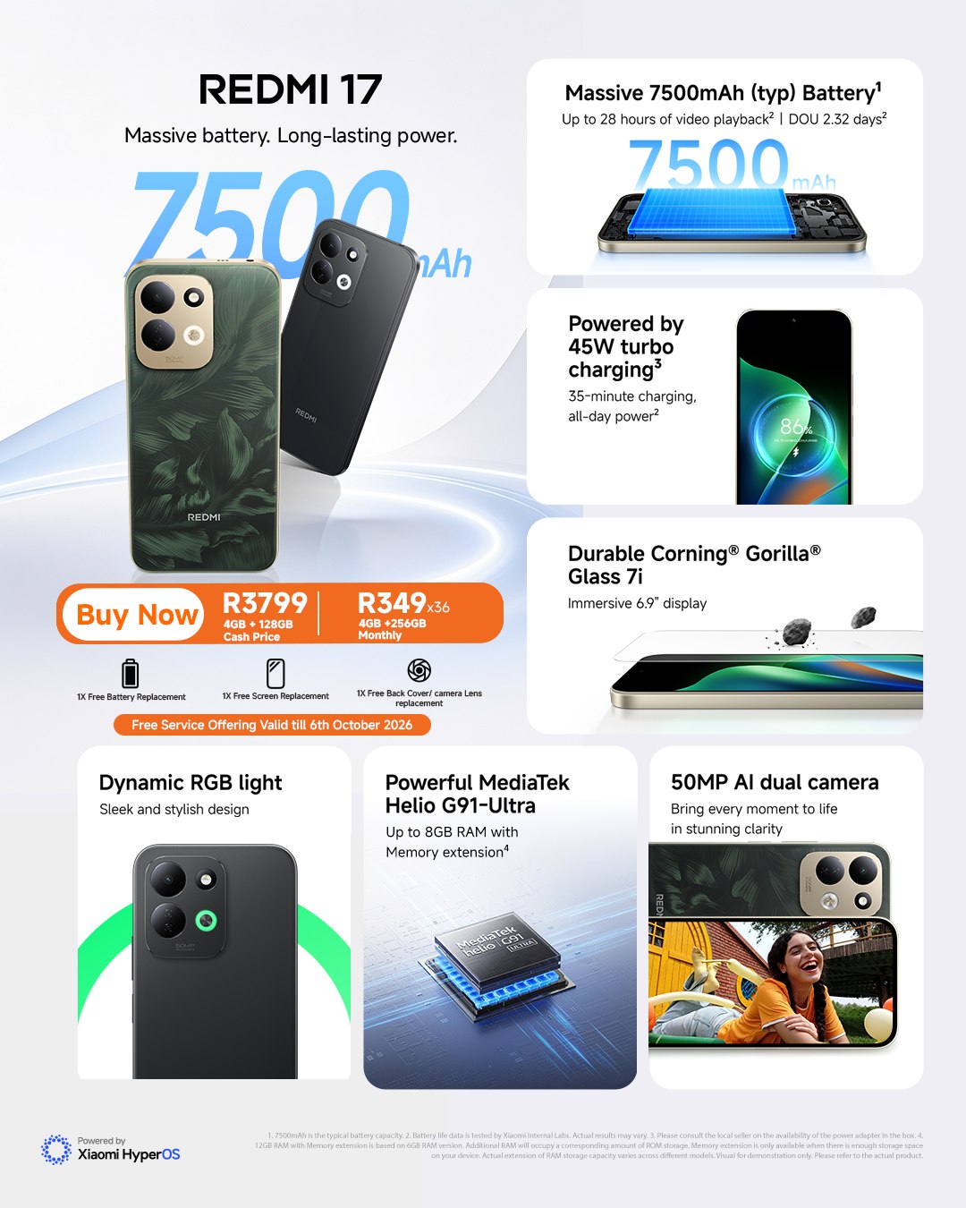 Xiaomi South Africa Facebook ad: Meet the REDMI 17, packed with features made…