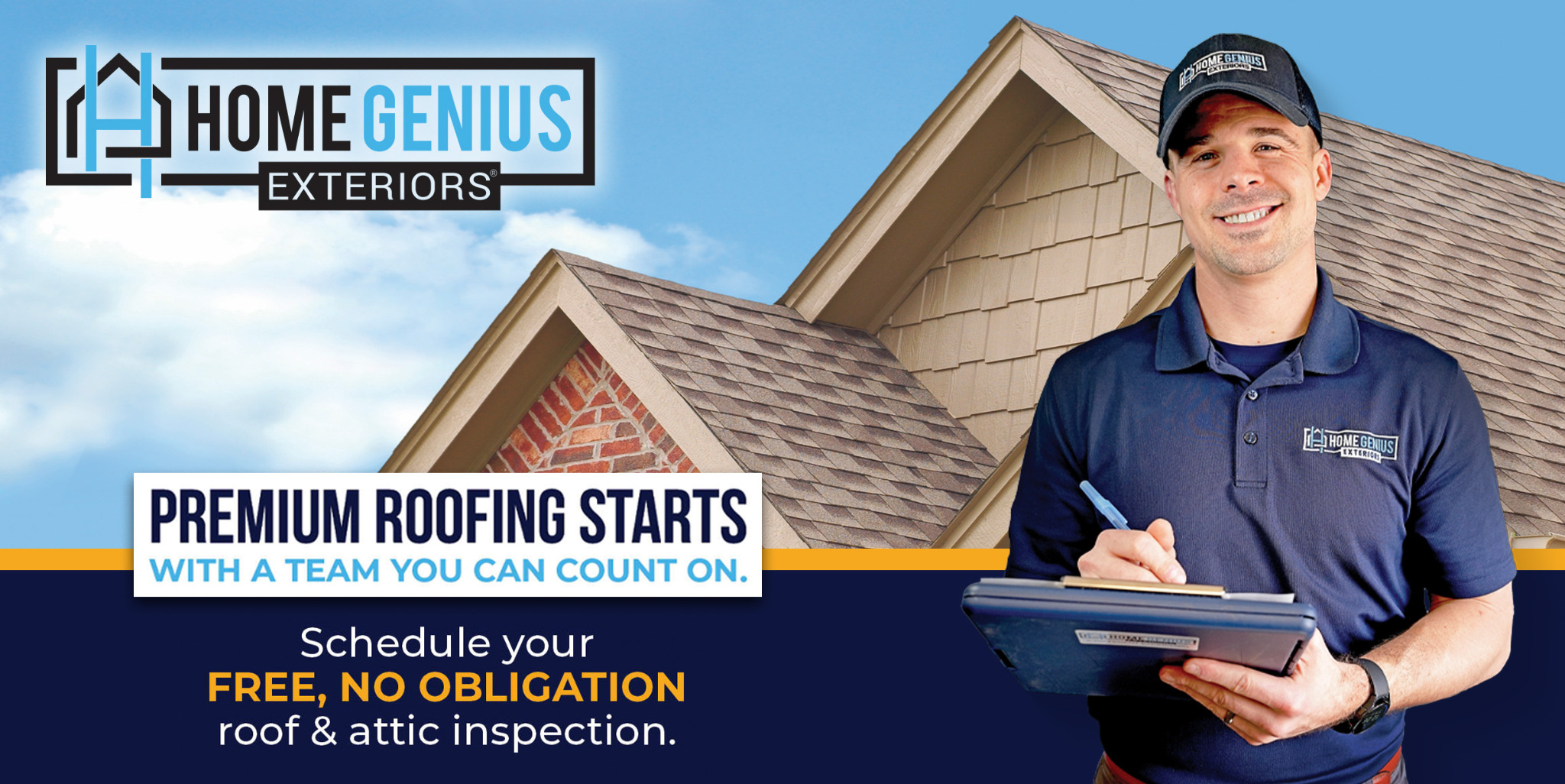 Home Genius Exteriors Facebook ad