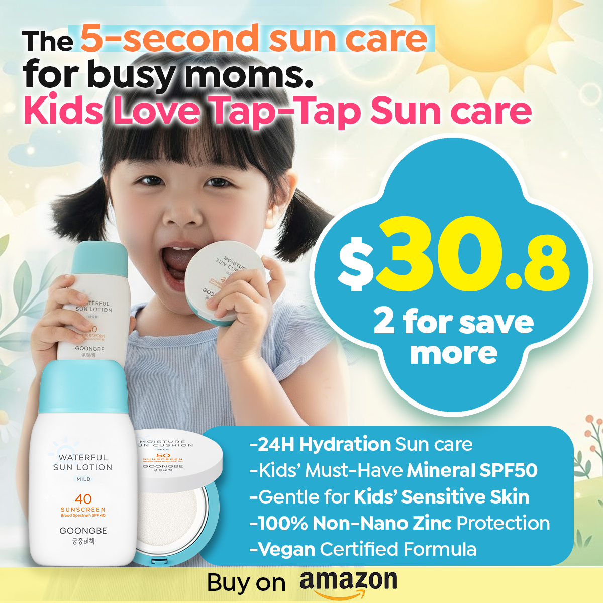 Goongbe Facebook ad: The 5-Seconds Sun Care for Busy Moms