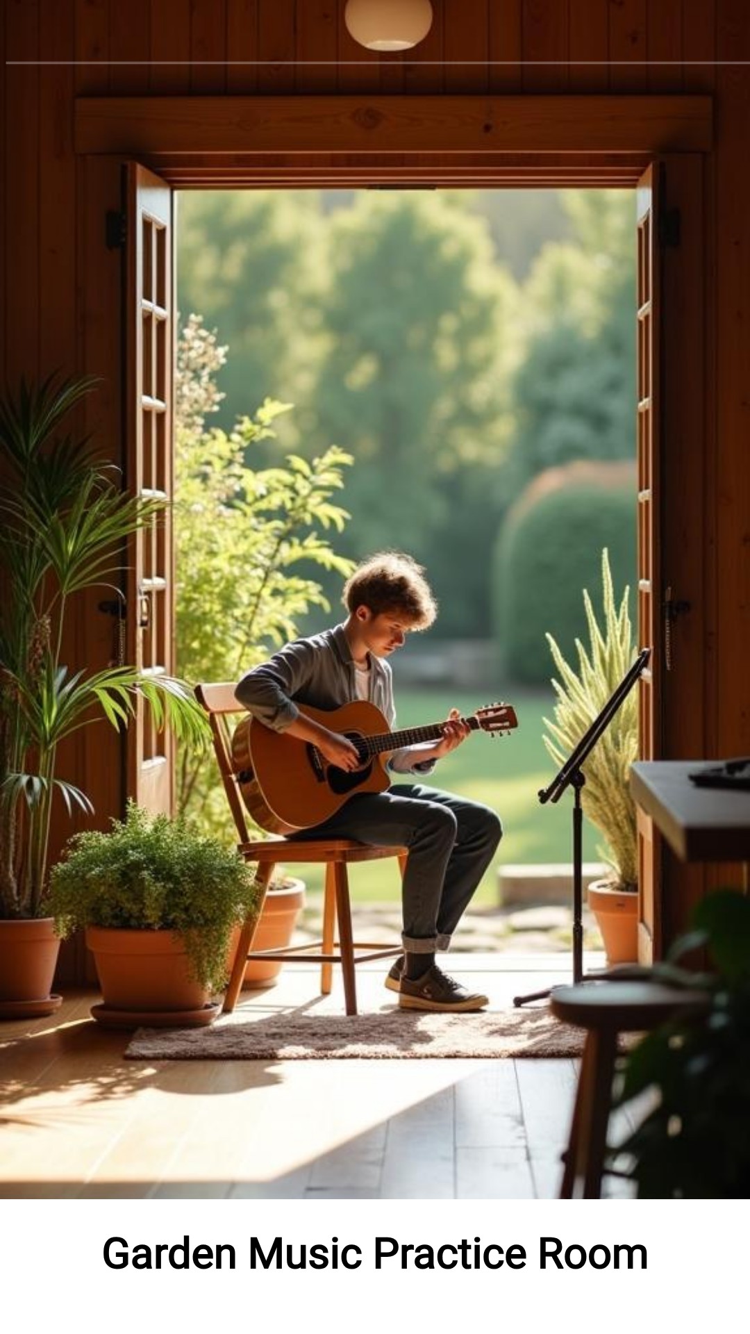 QuickSearches Elevate Facebook ad: Garden Music Practice Room.