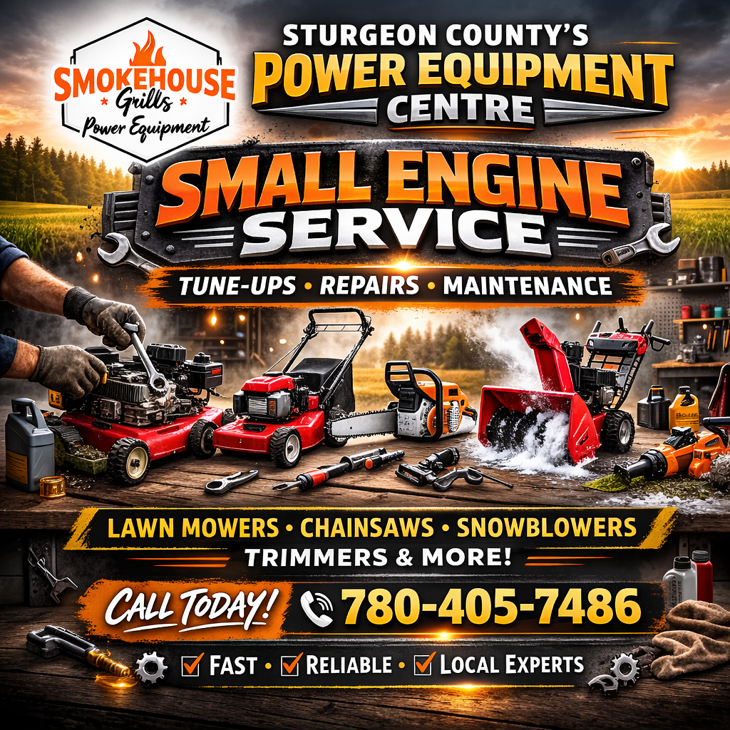 Smokehouse Grills & Power Equipment Facebook ad: We are your outdoor equipment specialist!