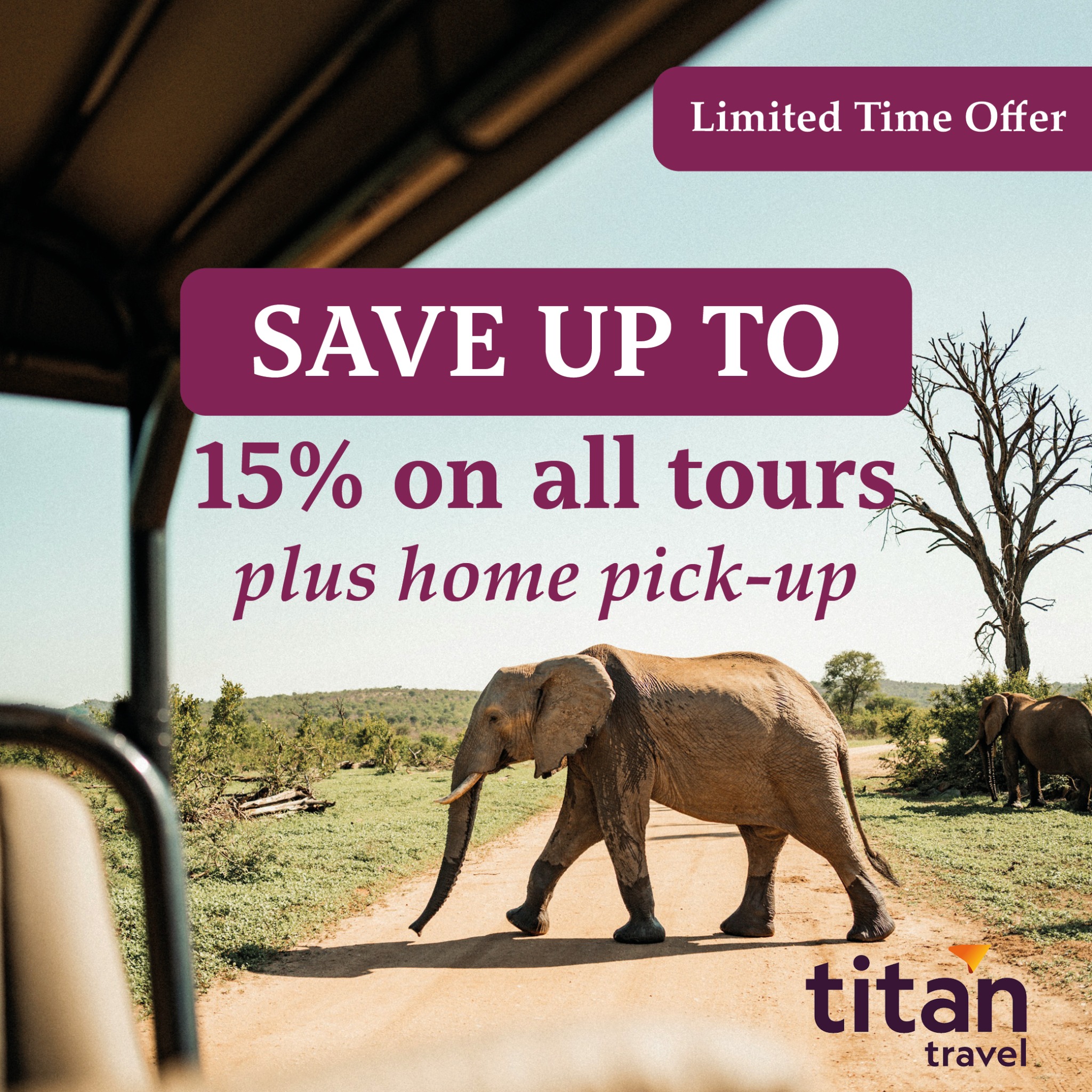 Miles Morgan Travel Facebook ad: Your next adventure awaits with Titan Travel!